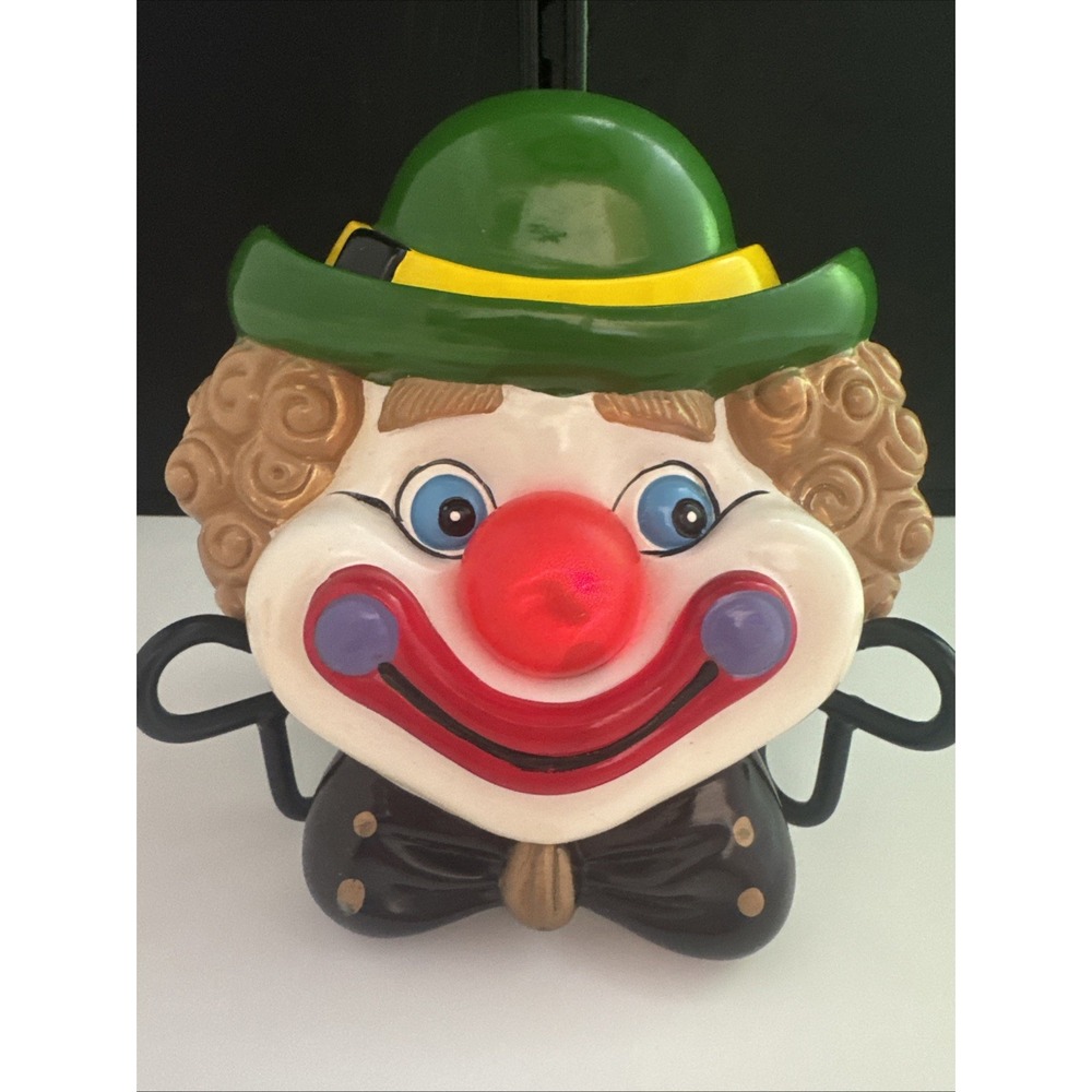 Vtg CLOWN Doorbell Ringer Musical‎ Head Push Nose Rare Tested/Works - Picture 6 of 16